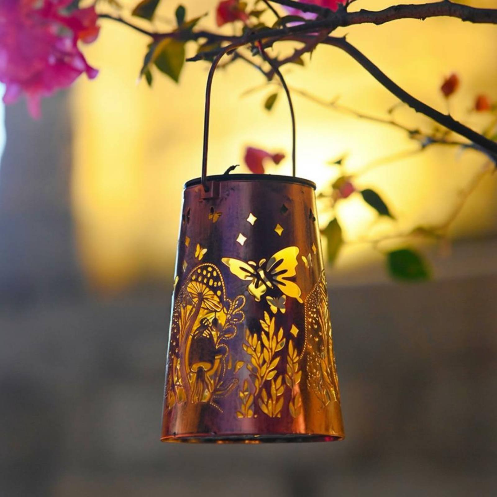 Lighting Design Decor - Luminária de Jardim com Padrão Floral,
