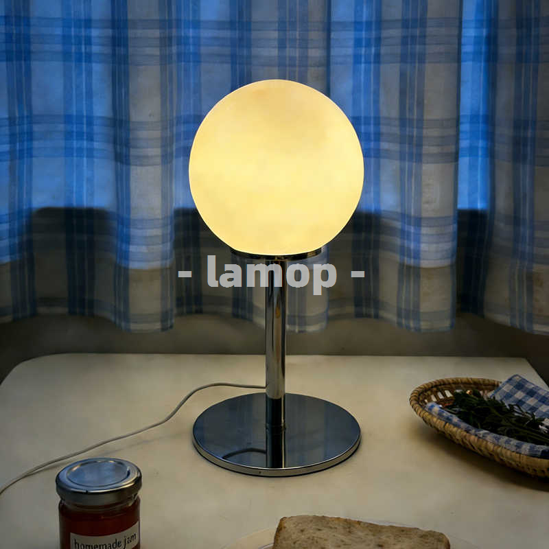 Lighting Table Decor - Luminária de Mesa Cromada Sólida Branca