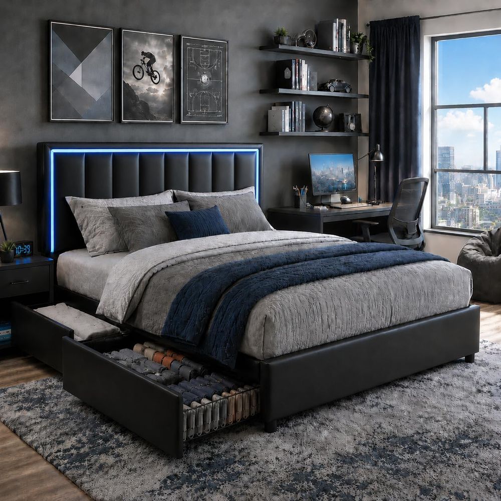 Furniture Lighting & Decor Magazine - Cama Queen Size IMMERSTABLE com estrutura