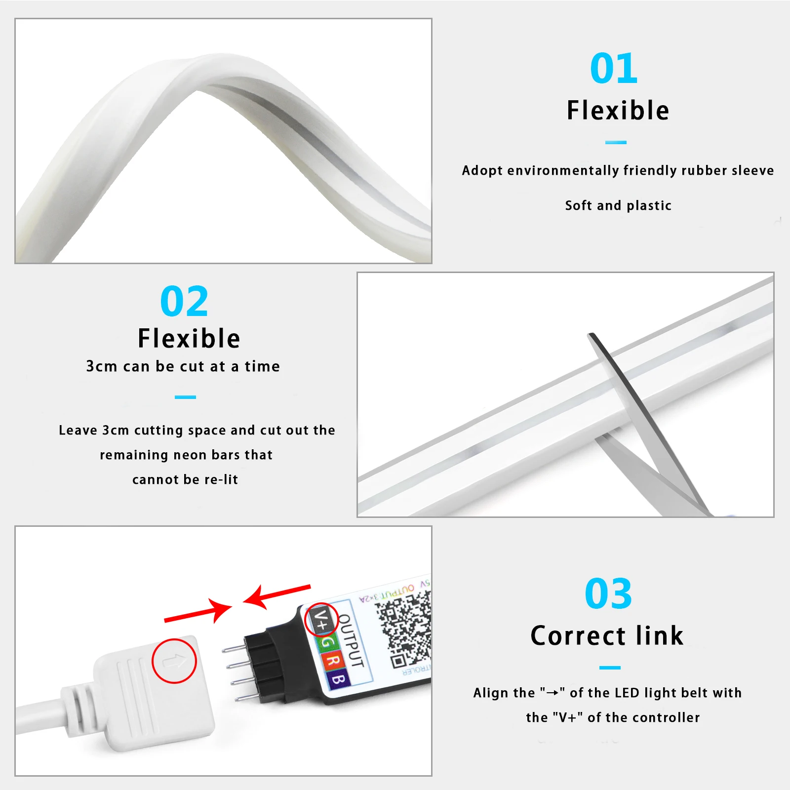 1-5m rgb led neon luz de tira  - Lighting Design Decor avaliação e preço
